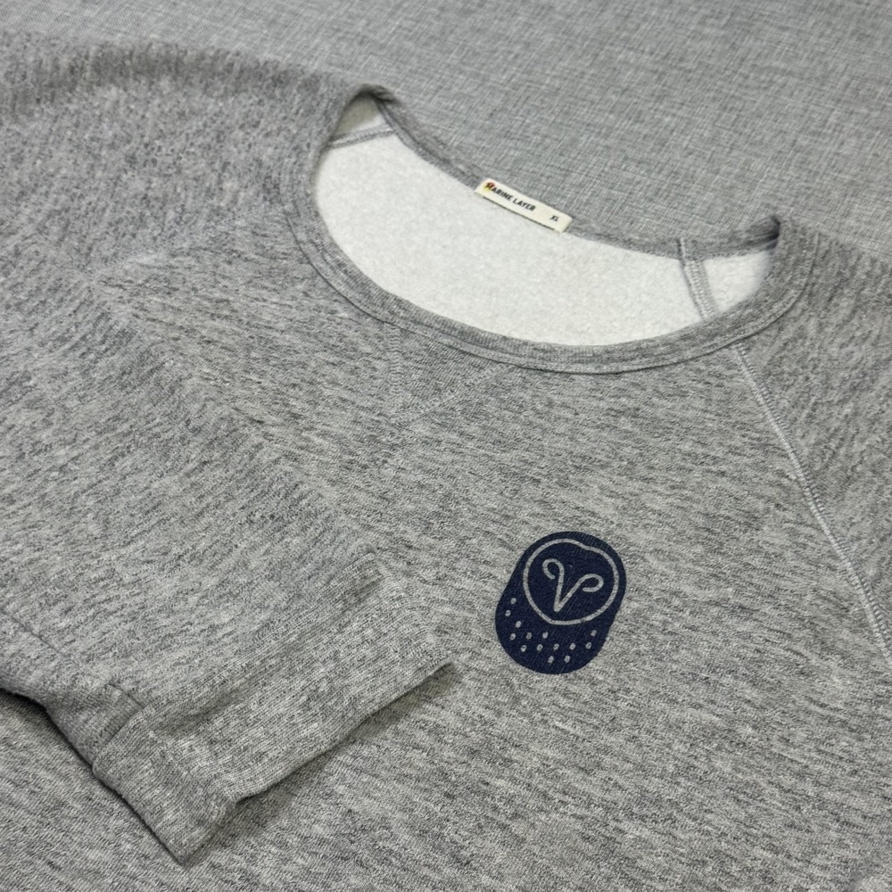 Marine Layer Sweatshirt Mens XL Gray Pullover Graphic Print Logo